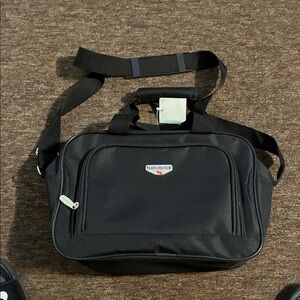 Black Men's Shoulder Bag with Adjustable Strap
